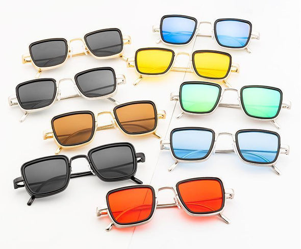 Zoloss - Men's Vintage Steampunk Retro Metal Square Sunglasses