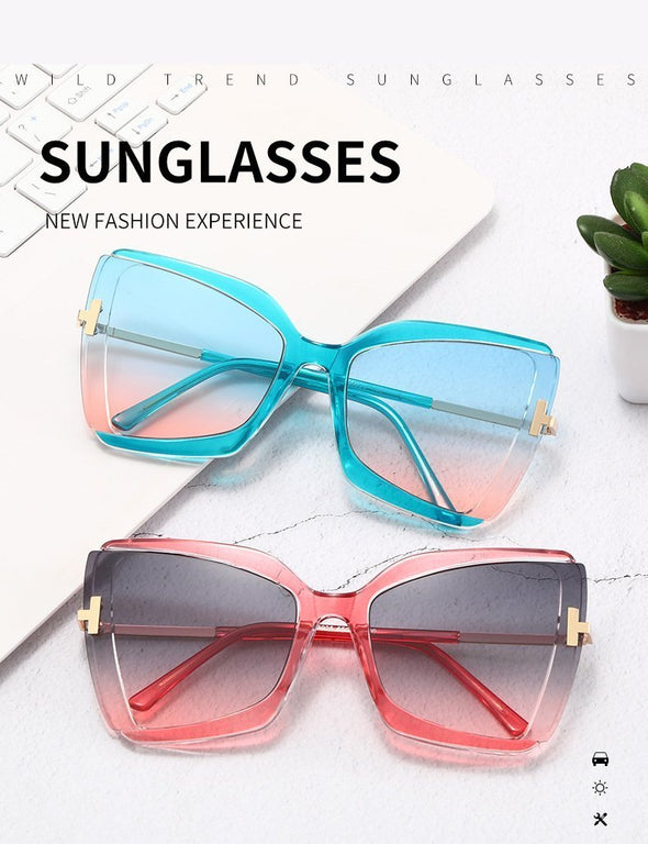 Brand Designer T Sunglasses 2021 New Oversized Square Women Sun Glasses Female Big Frame Colorful Shades fpr women Oculos