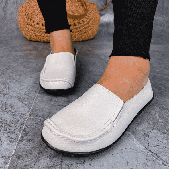 Zoloss Women Flats Ballet Leather Breathable Casual Shoes