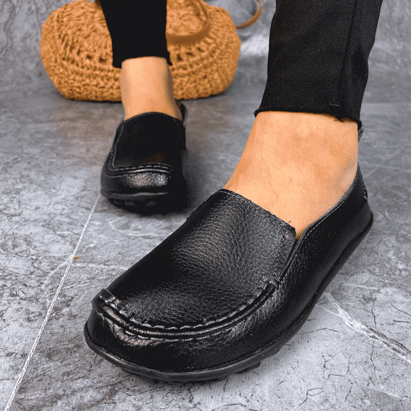 Zoloss Women Flats Ballet Leather Breathable Casual Shoes