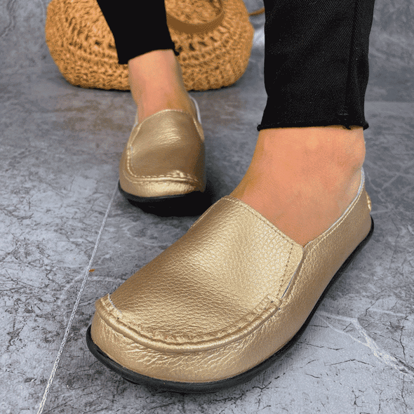 Zoloss Women Flats Ballet Leather Breathable Casual Shoes