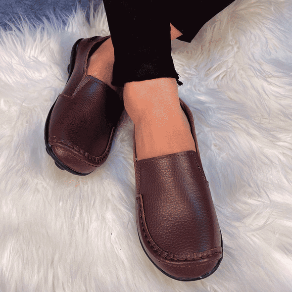 Zoloss Women Flats Ballet Leather Breathable Casual Shoes