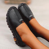 Hollowed Leather Wide Fit Driving Loafers Slip On