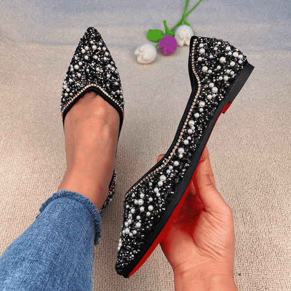 Zoloss Rhinestone Flat Bling Diamonds Bridal Shoes